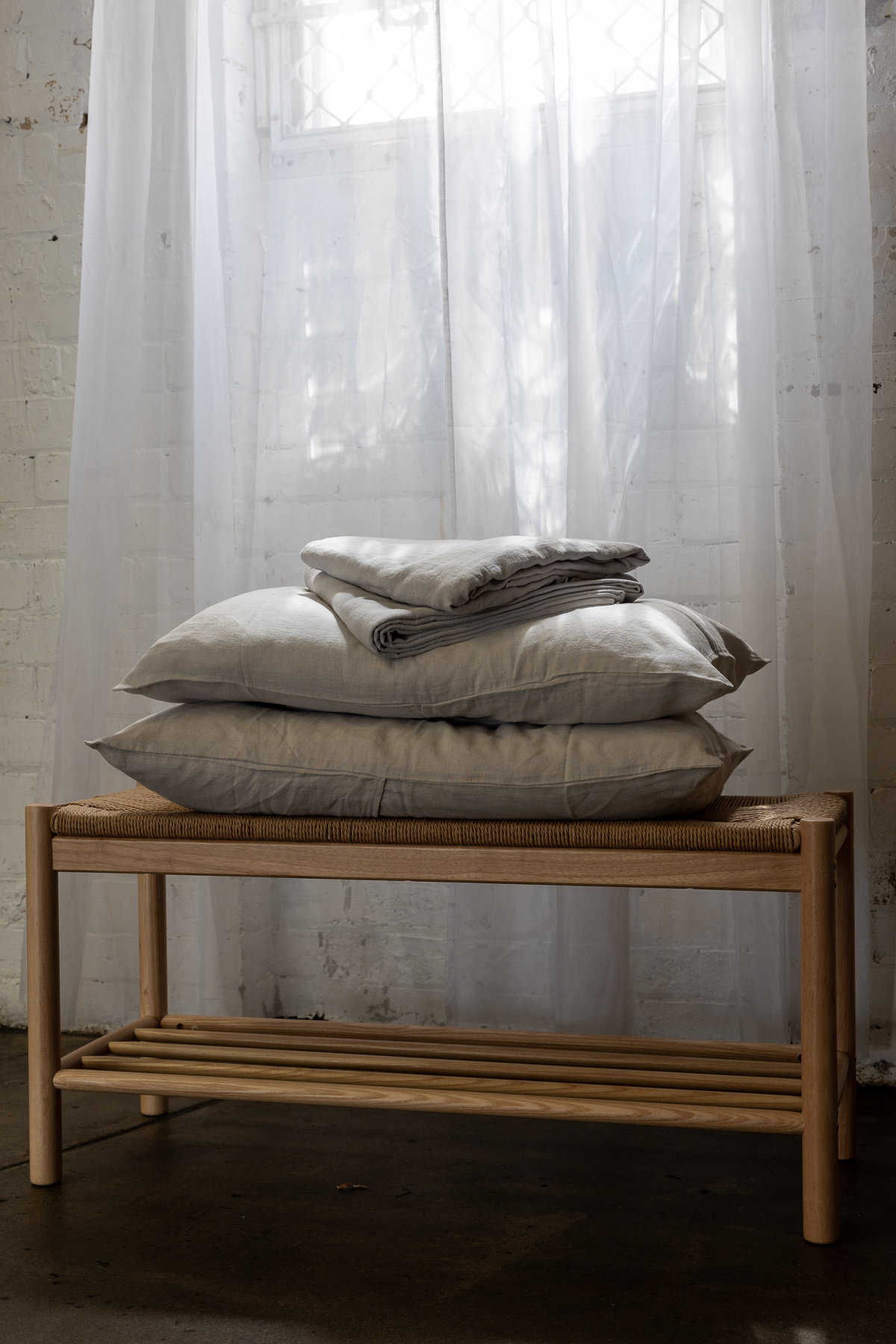 gently grey French flax linen bedding