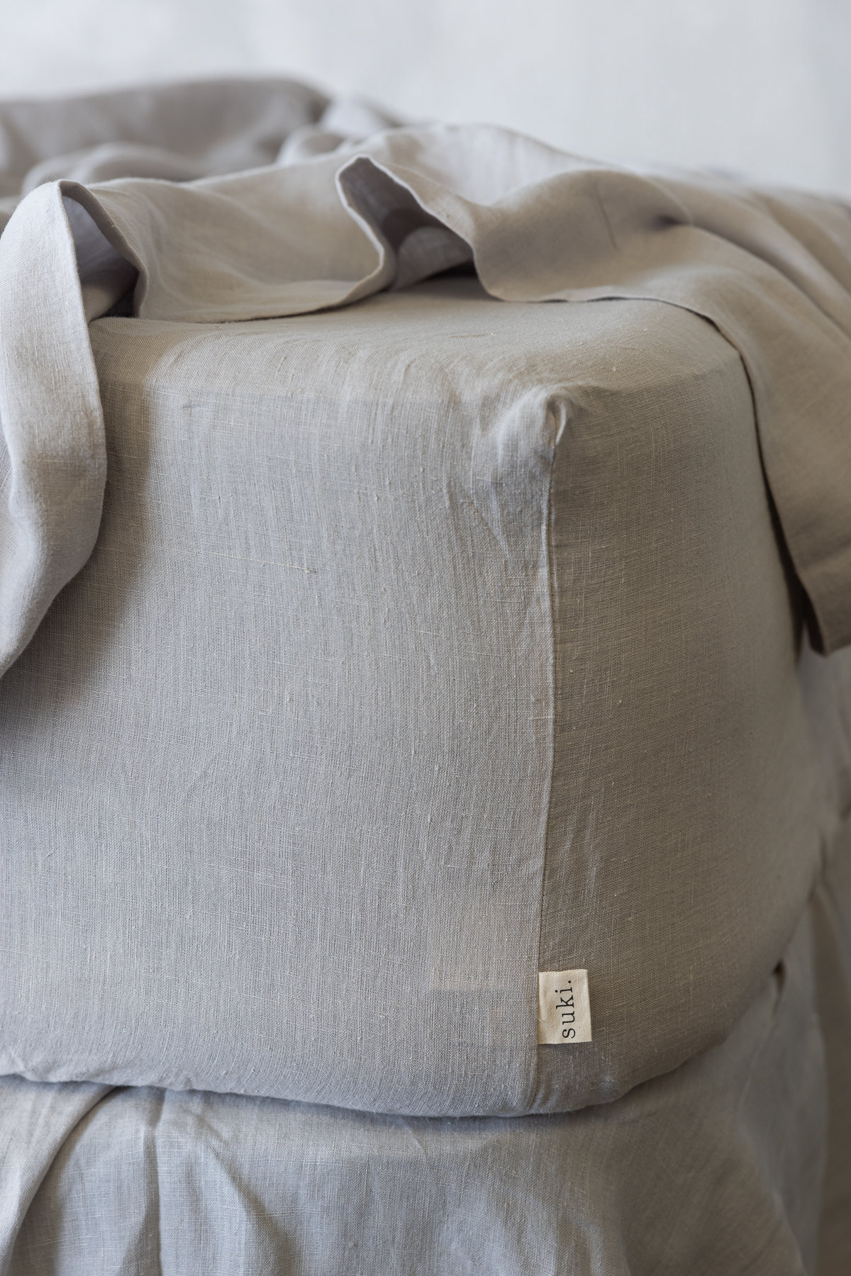 gently grey French flax linen bedding