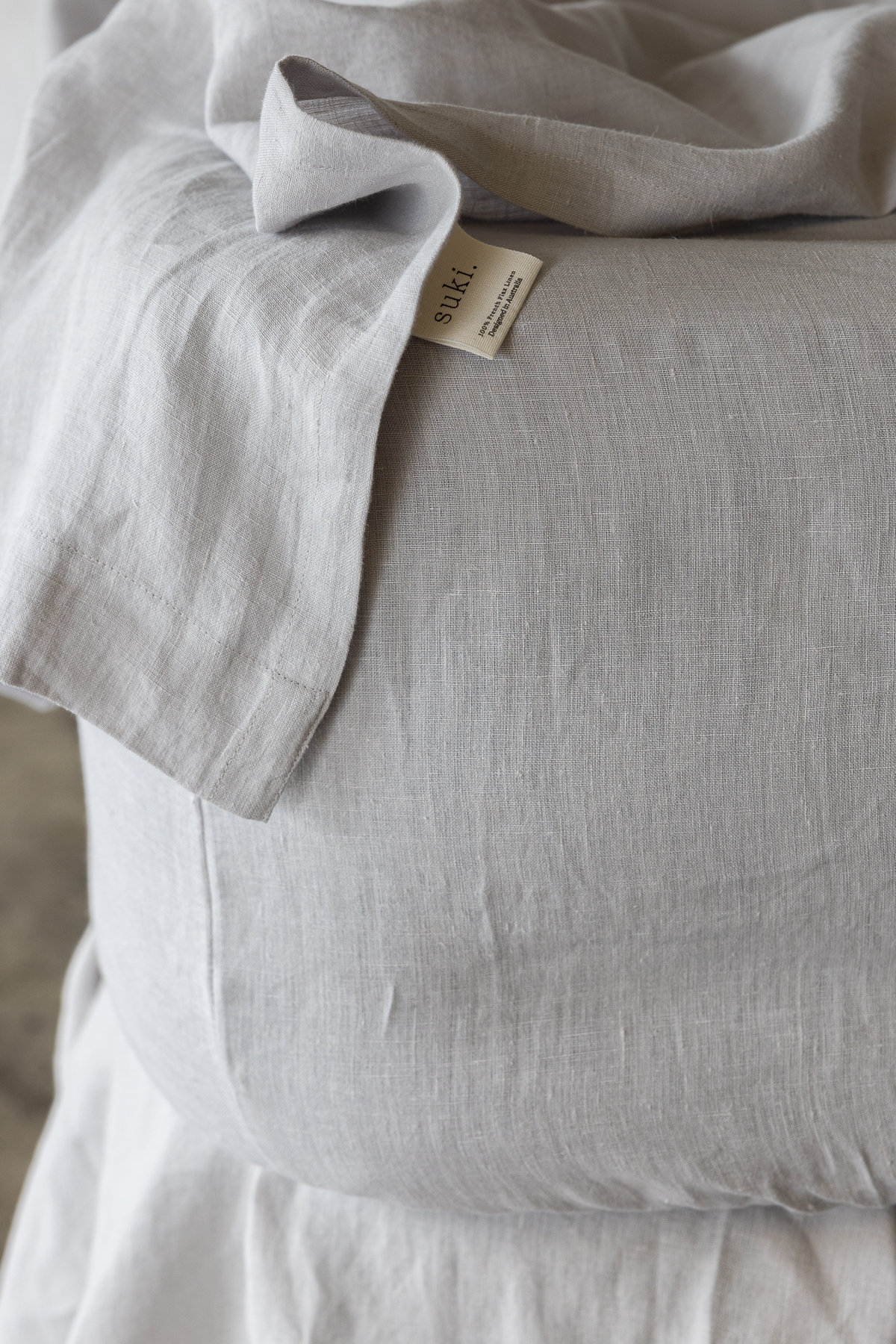 gently grey French flax linen bedding
