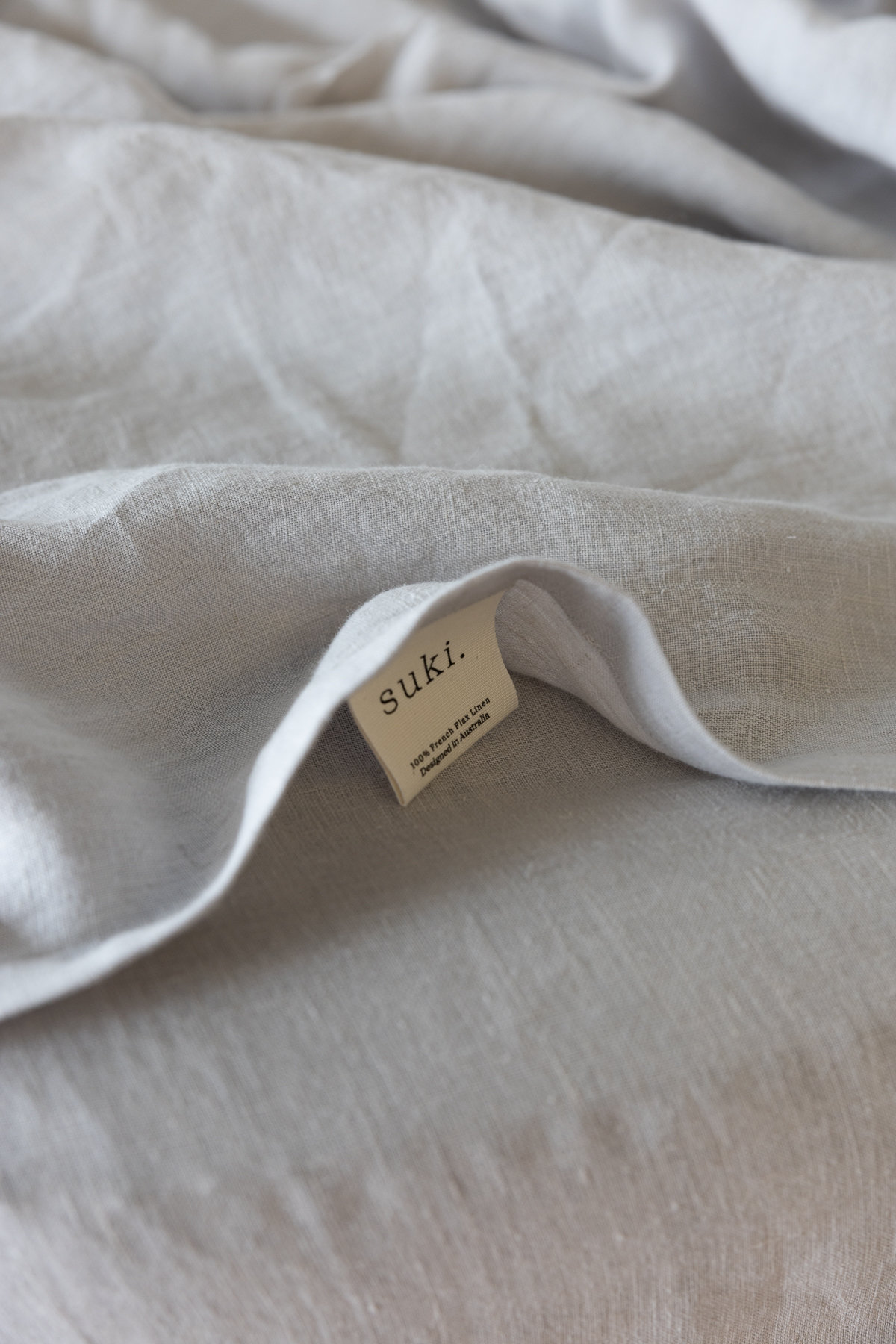 gently grey French flax linen bedding