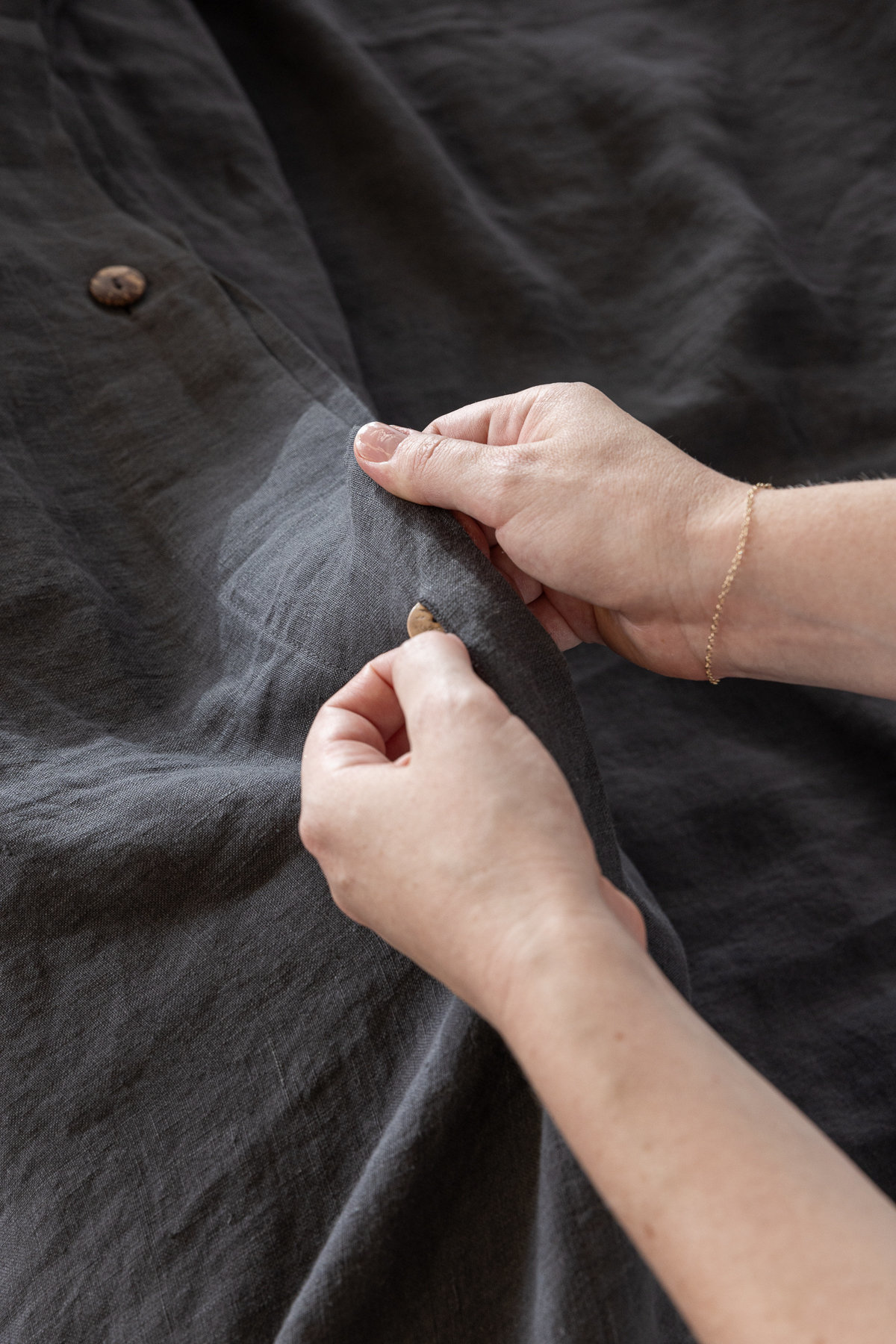 chic charcoal French flax linen duvet cover