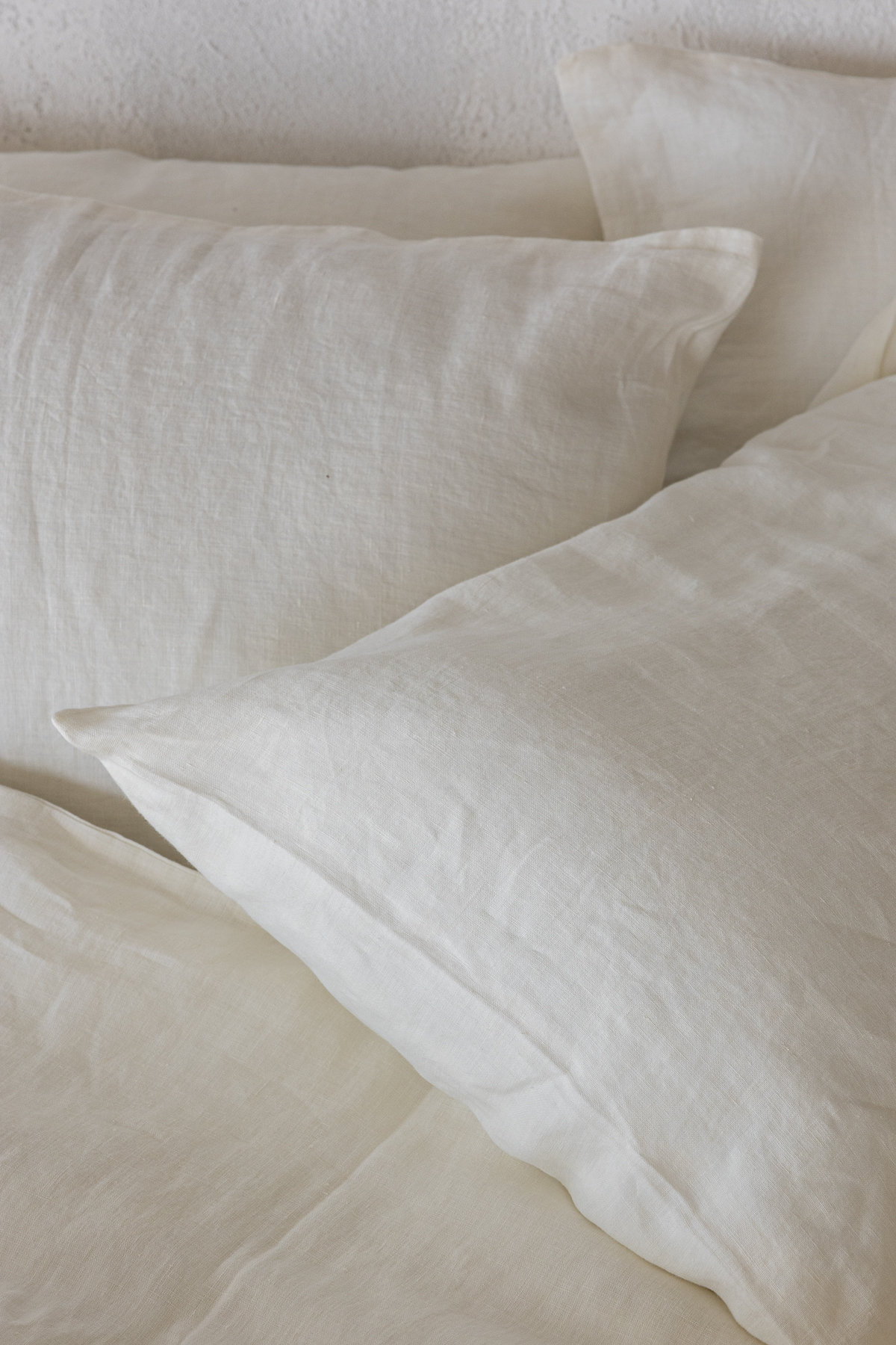 whisper white French flax linen pillowcase